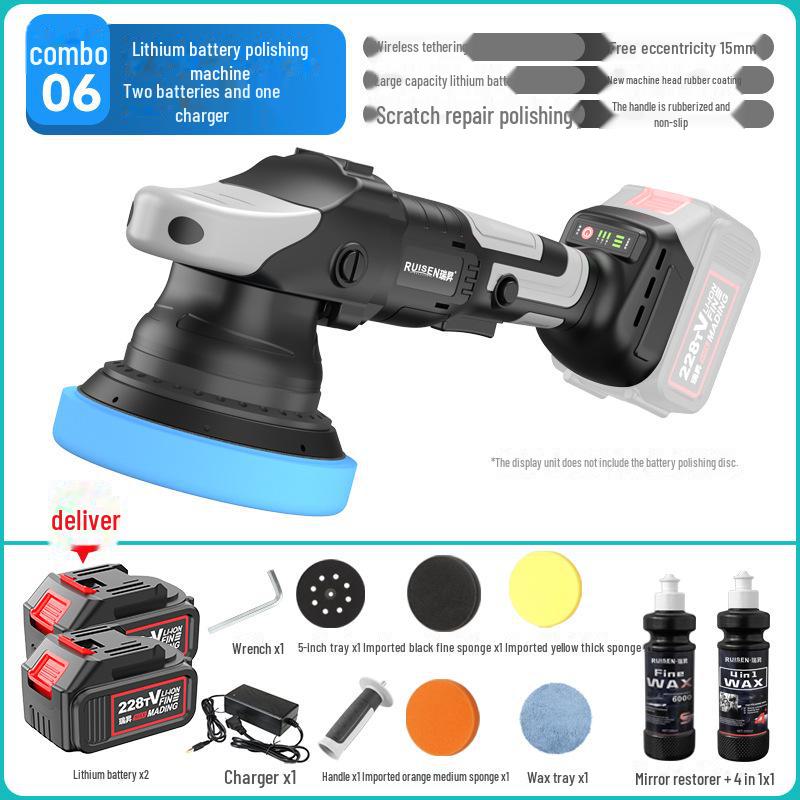Rechargeable Customizable Wireless Car Polishing Machine with Vibration & Eccentric DA Lithium Battery