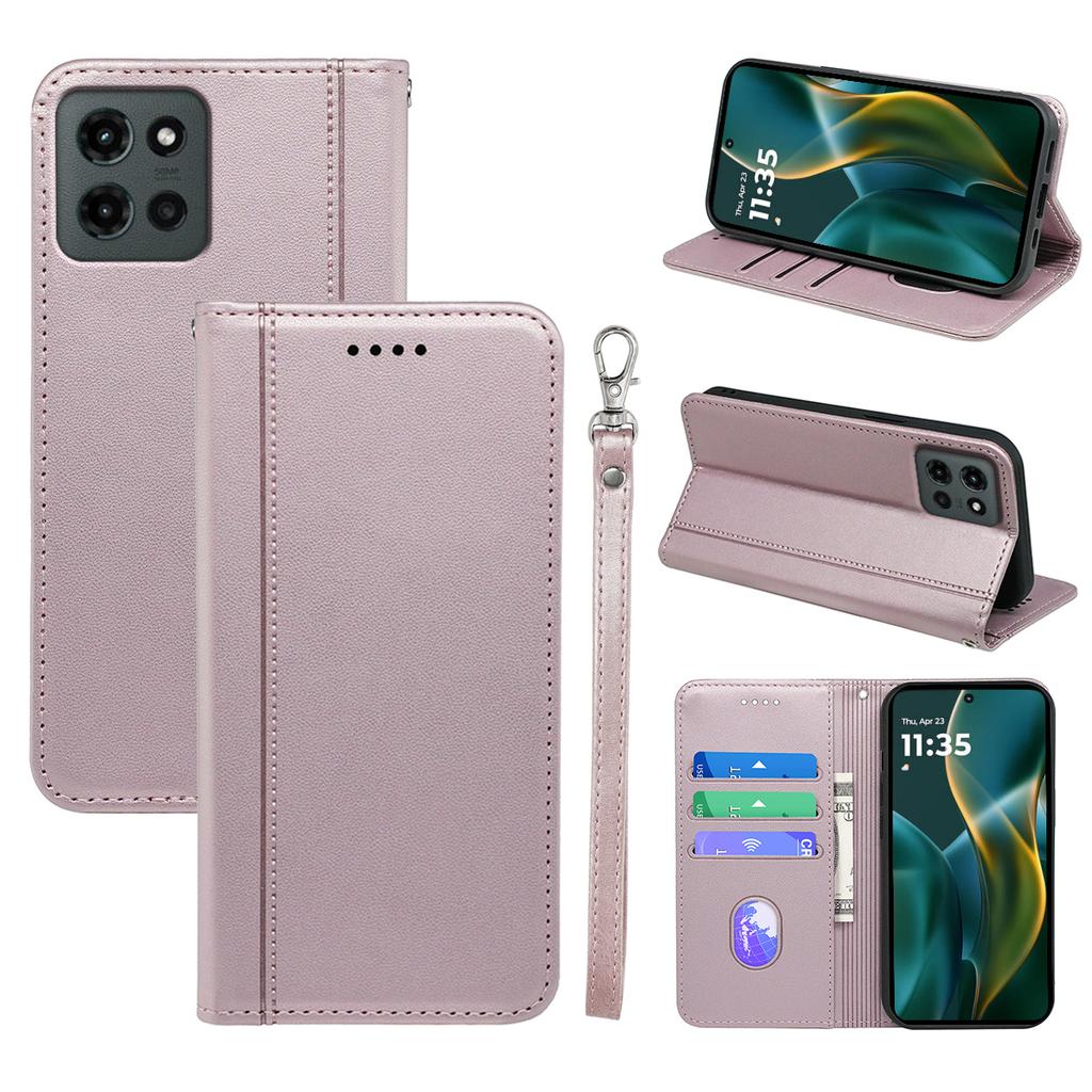 HX01 For Motorola Edge (2025) 5G Wallet Case Magnetic Closing PU Leather Phone Cover