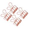 50Pcs Hollow Binder Clips Metal Paper Binder Clips for Documents Papers Test Reports Rose Gold