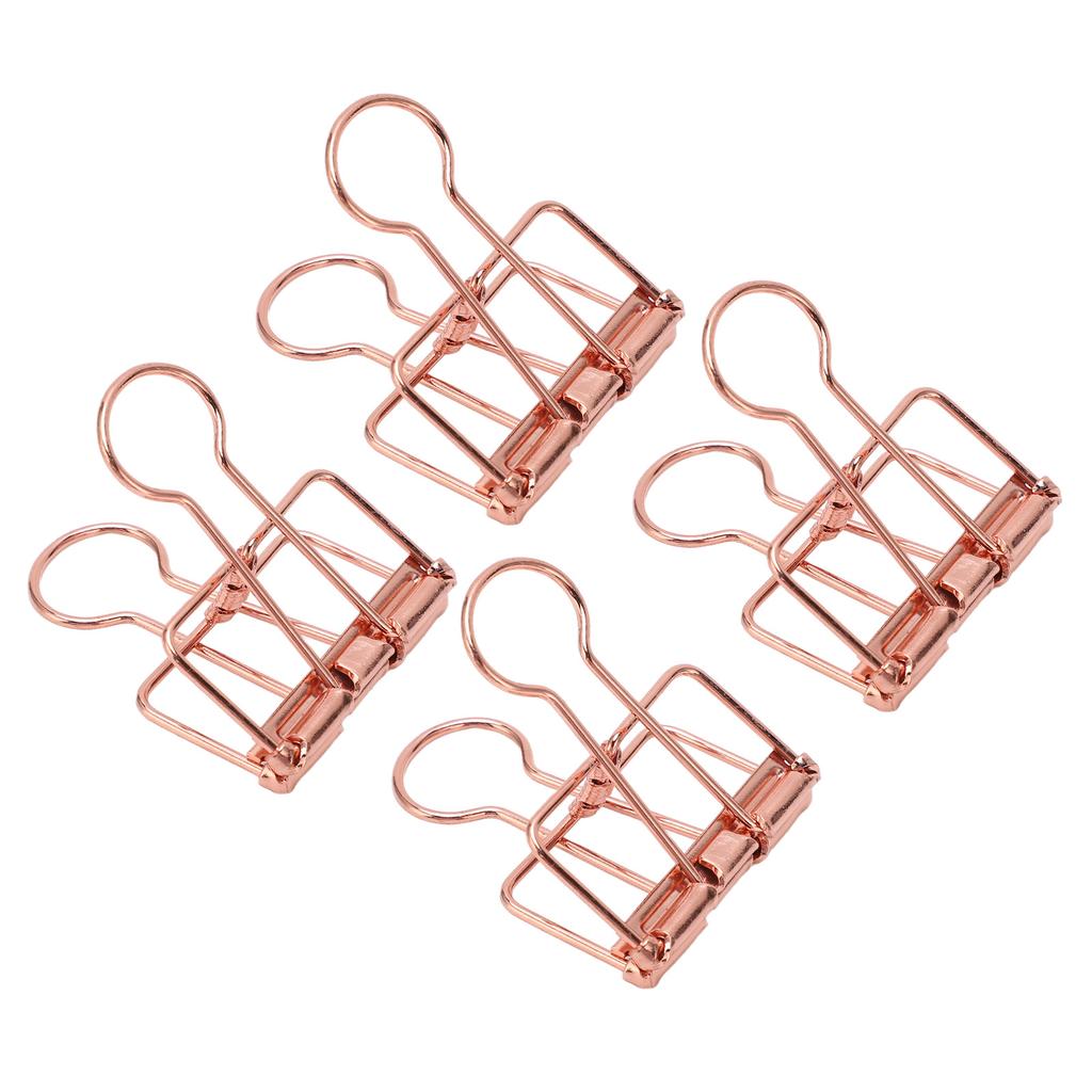 50Pcs Hollow Binder Clips Metal Paper Binder Clips for Documents Papers Test Reports Rose Gold