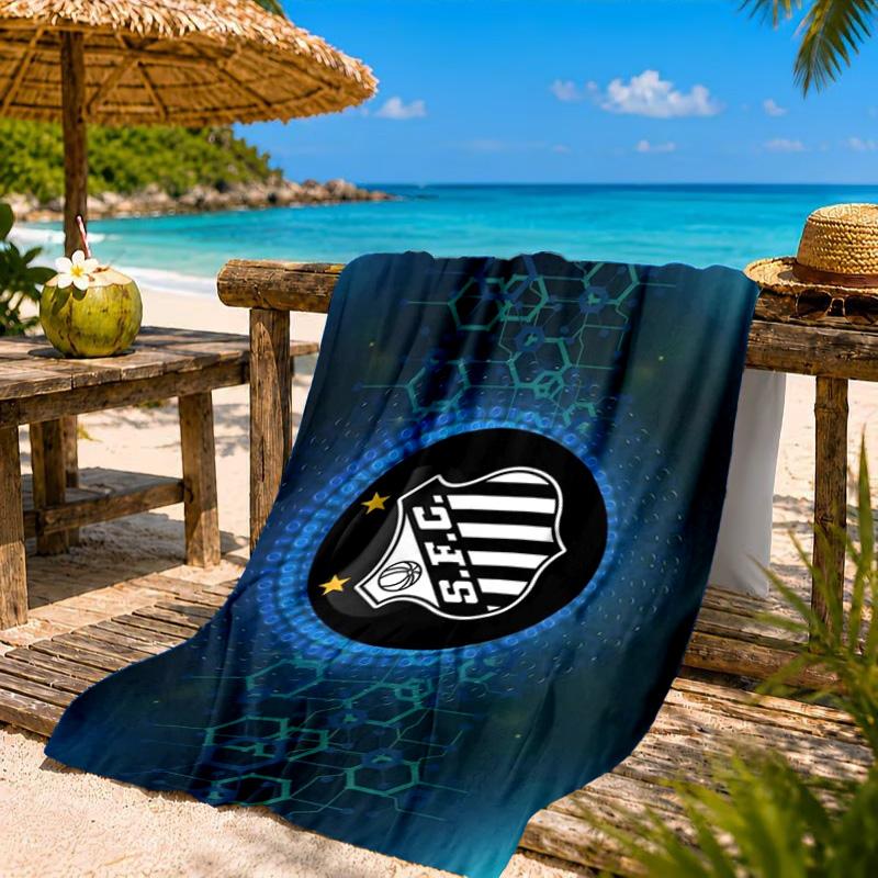 Fc Crest Design Printed Microfiber Beach Towel, Soft And Absorbent, Quick-Dry, Ideal for Summer Travel, Beach Essential, Swimming Pool