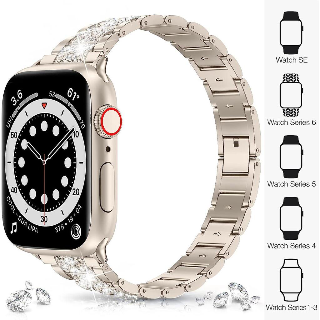 Curea clasică cu diamant strălucitor pentru Apple Watch Band 40mm 45mm 44mm 41mm 42mm 38mm, curea metalică pentru iWatch Series 7 SE 6 5 4, brățară de damă