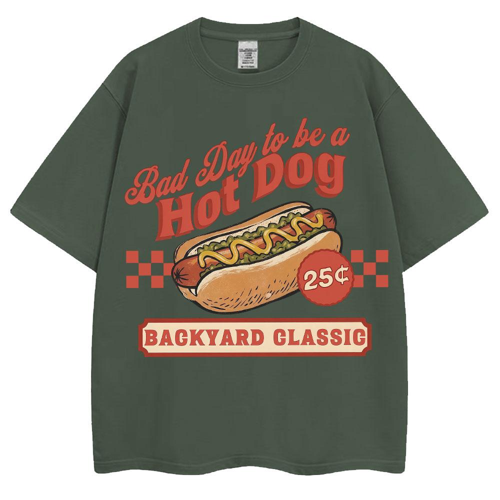 Funny Hot Dog Graphic T Shirt Bad Day Be A Hotdog Humor Tshirt Unisex Women Fashion Summer Oversized Soft Cotton Casual T Shirts