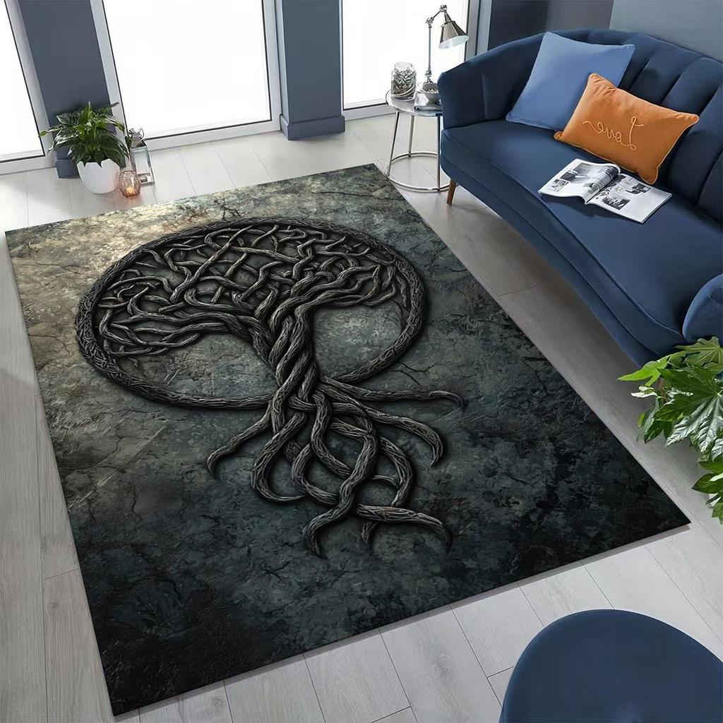 Nordic Dream Tree of Life Symbol Totem Yggdrasil Rug for Bedroom Living Room Sofa Home Doormat Decor,kid Non-slip Floor Mat Gift