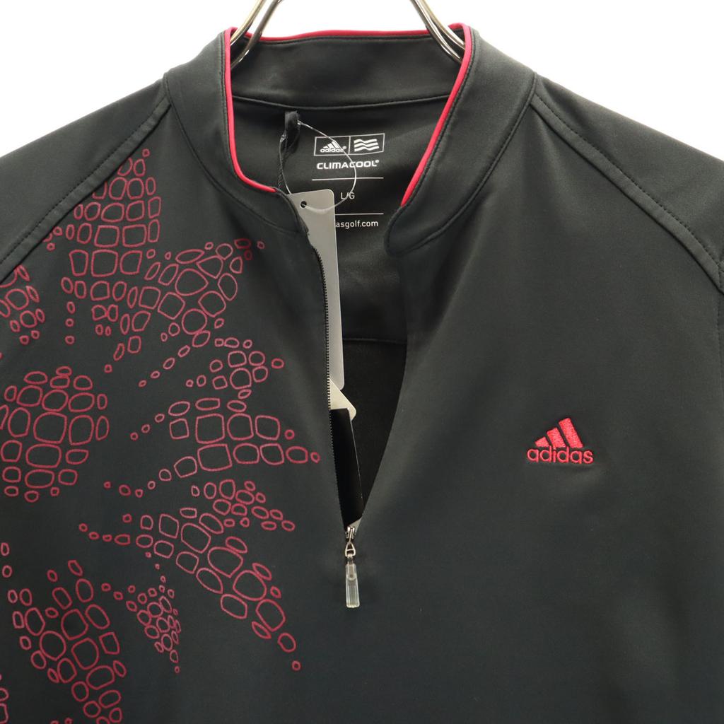 unused adidas golf Short sleeve Half zip shirt L/G Black series Women Used