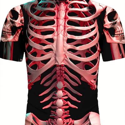 Funny Bones T-Shirt For Men Casual Tees 3d Skull Printing Short Sleeve T-Shirt Men's Clothing Summer Round Neck Oversized Tops