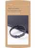 Men's Magnetic Black Twist Stainless Steel and Woven Leather Bracelet