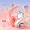 New JST-28 Cat Ear Bluetooth Headphones: Foldable, Over-Ear, Luminous, Wireless.
