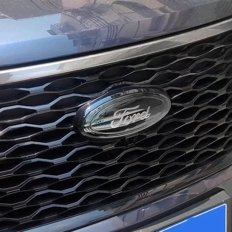 Car Sticker 3pcs Car Front Emblem Rear Logo Steering Wheel Sticker for Ford Escape Edge Taurus Exolorer Territory Focus Sedan Es