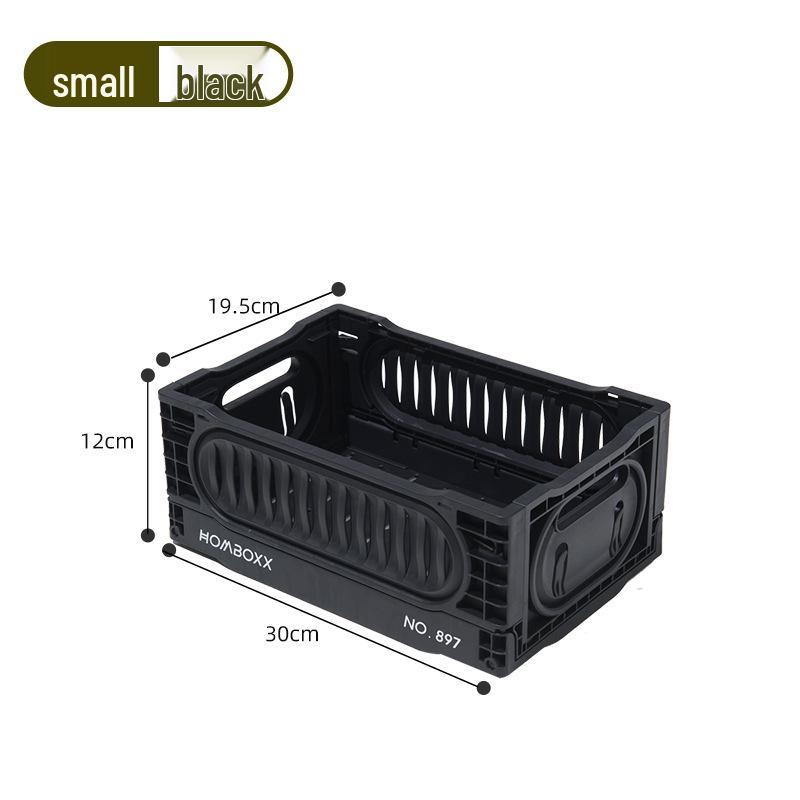 

Industrial Style Folding Storage Basket with Wood Lid for Outdoor Camping and Car Organization