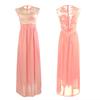 2025 European & American Slim-fit Evening Gown – Light Blue Lace Patchwork Chiffon, Back Zipper, 10 Colors Available