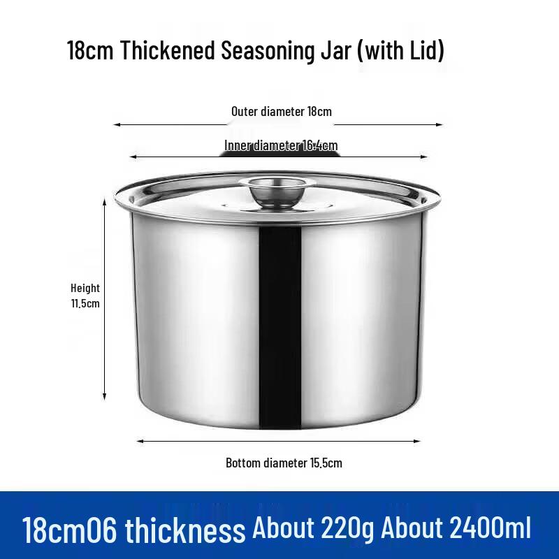 

Thickened Stainless Steel Storage Pots with Lids, Set of 3