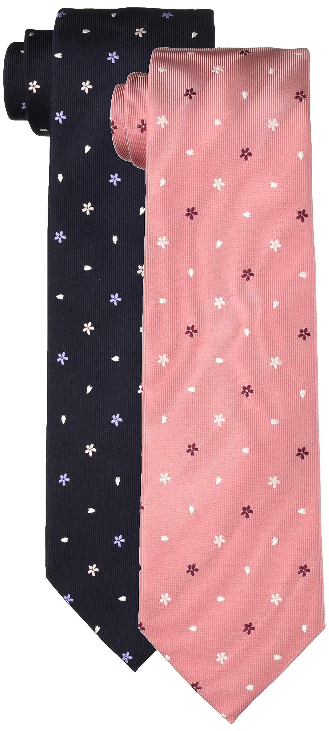 

Tie Sakura Necktie 2 Color Set Navy Sword Width 7cm Length 142cm [Fortuna Tokyo] 15. Men s FT-TSET15 Blue/Pink (Free Size)