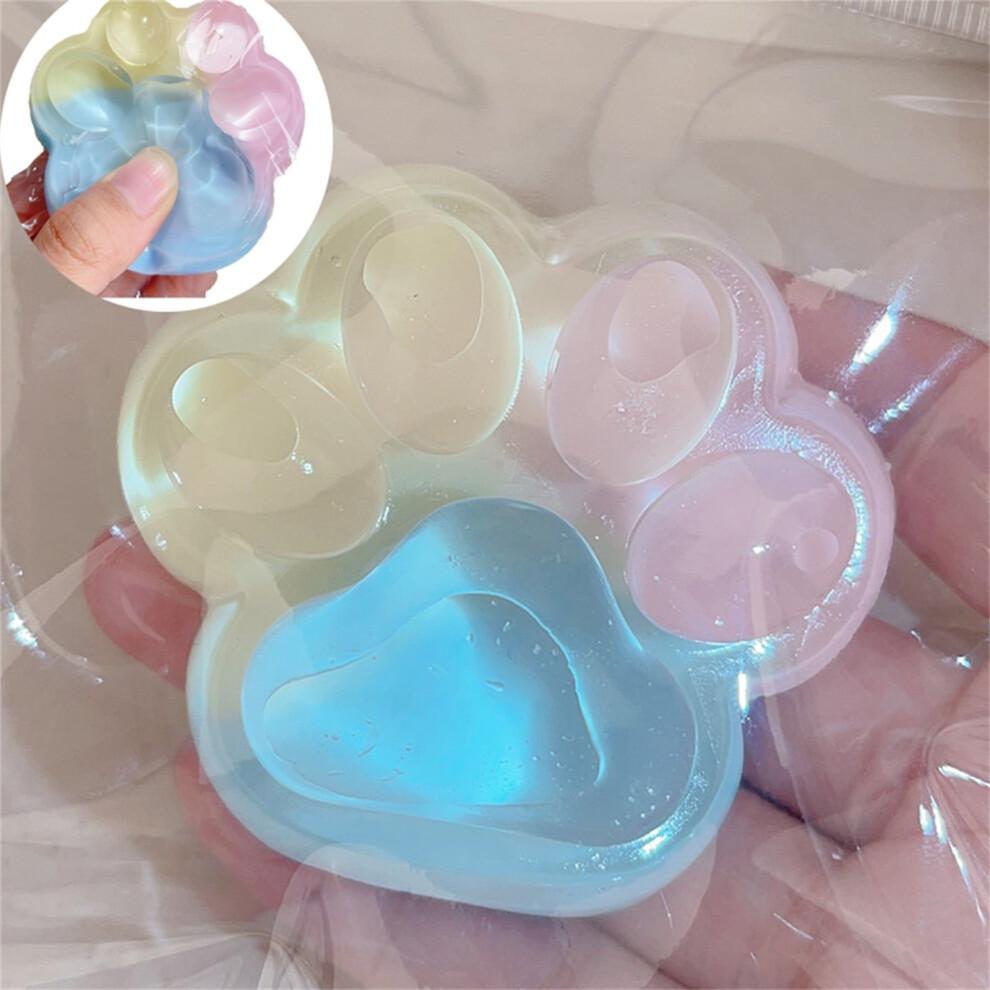 Handmade Small Cat Paw Squishies for Stress Relief Kawaii Rainbow Cat Paw Taba Squishy Toys Squeeze Stress Balls for Adults