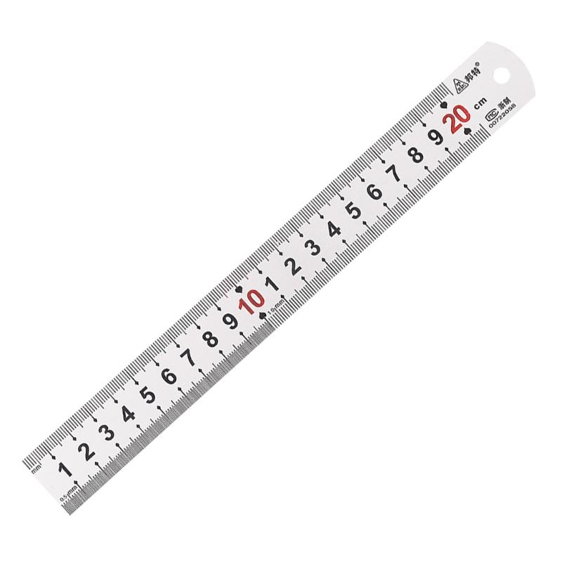 Metal Precision Ruler Stainless Steel Straight Ruler 20cm Steel Ruler Measuirng Tool for Office Learning Drawing