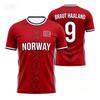 2026 Norway Flag 3D Printed T-shirt No. 9 Sportswear Fan T-shirt Men's Short Sleeved T-shirt Women's T-shirt Streetwear Harajuku
