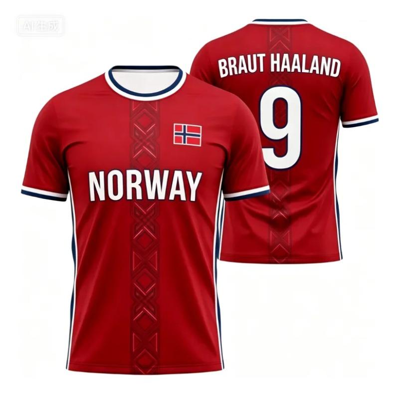 2026 Norway Flag 3D Printed T-shirt No. 9 Sportswear Fan T-shirt Men's Short Sleeved T-shirt Women's T-shirt Streetwear Harajuku