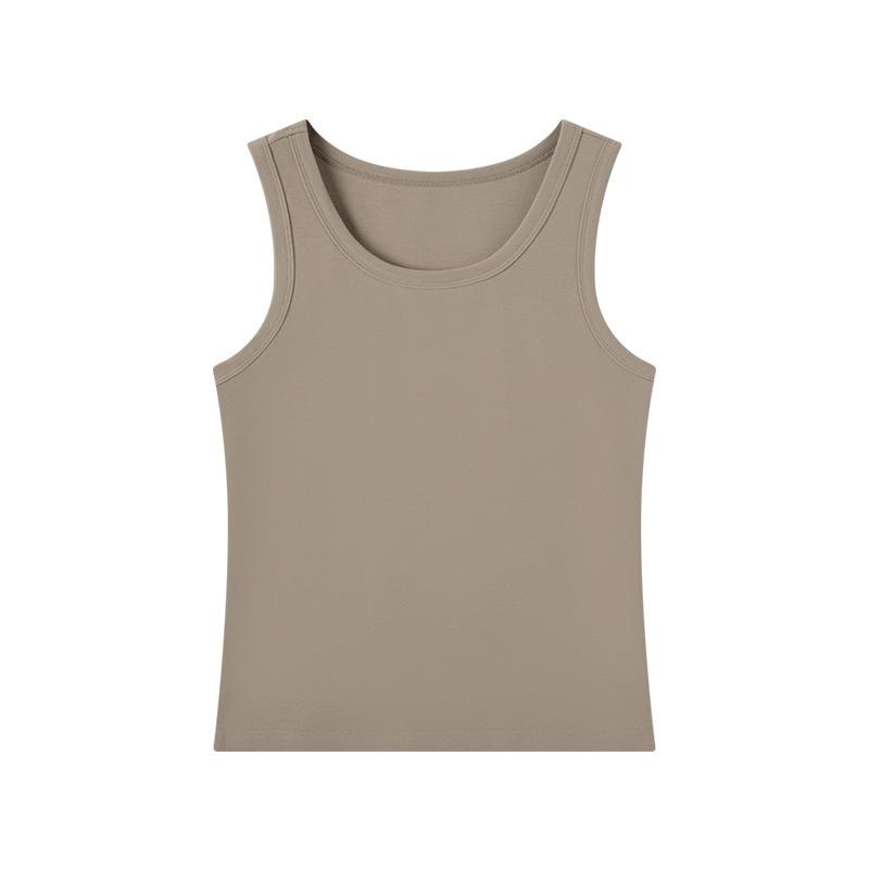 Women's Spring and Summer New Spandex Yarn Solid Colour Vest Pure Desire Slim Thin Short Top Anti-glare Small Suspenders