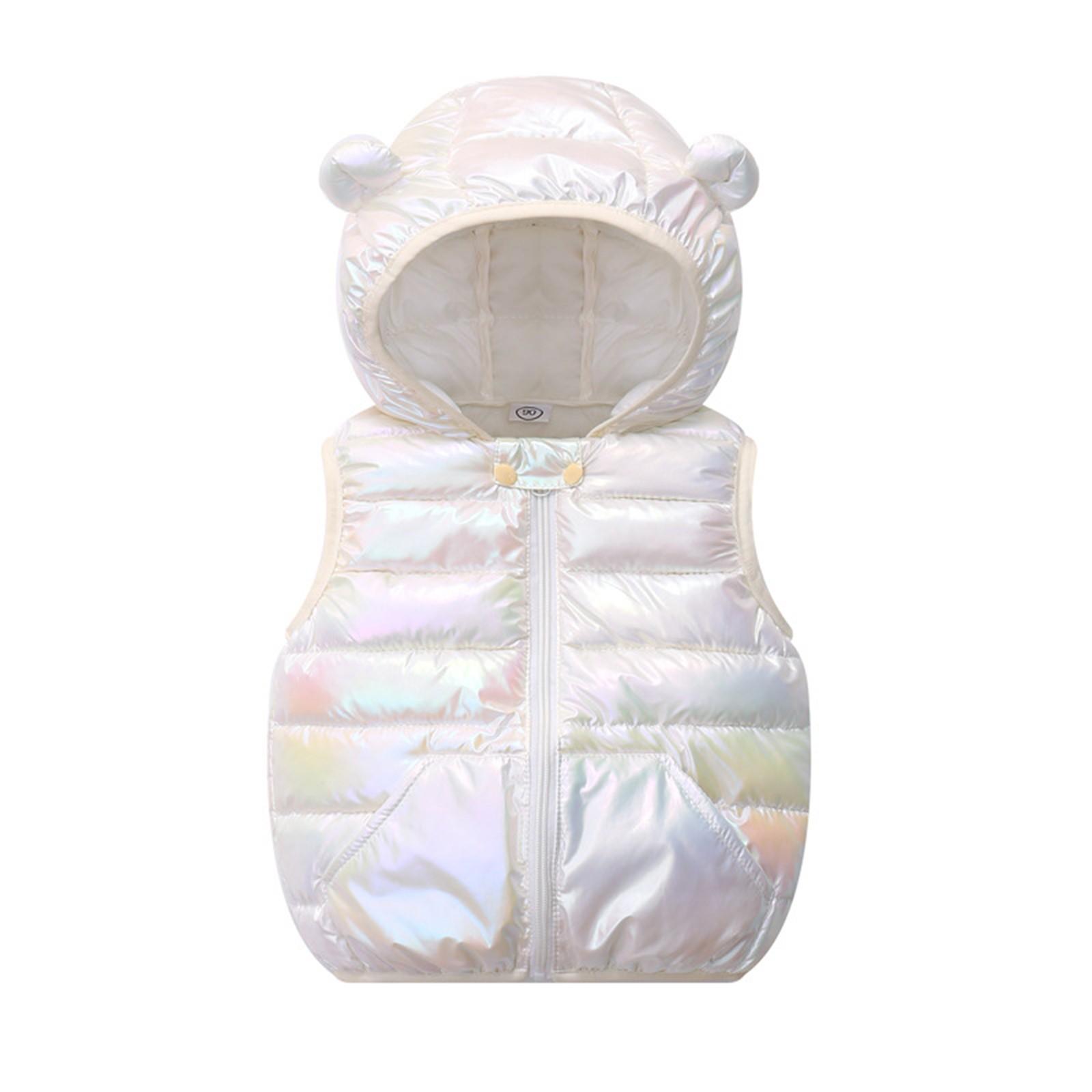 

Зимний детский длинный жилет без рукавов легкий на молнии стеганые карманы 90 белый