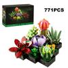771PCS Immortal Flower Potted Ornaments Succulents  Model Building Blocks Brick 10309 Assemble Bricks Toy Kid Adult Holida