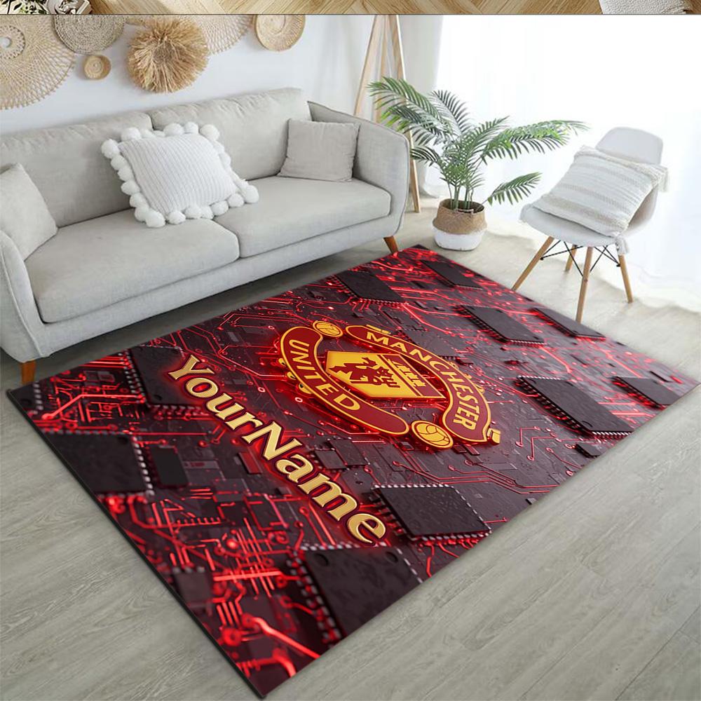 Manchester Customizable Name Area Rug Perfect for Balcony Game Room Entryway Kitchen Antislip Carpet Office home decor