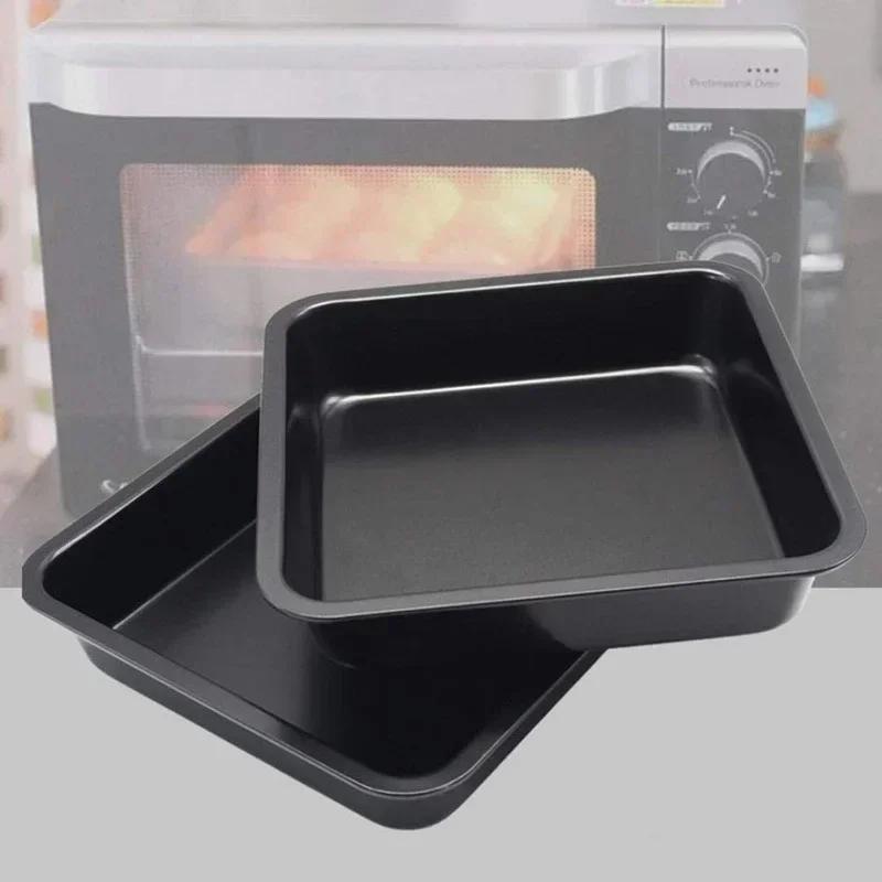 Square Cake Pan, Metal Bread Baking Mold, Microwave Oven Baking Tray, Bakeware Kitchen Accessories Tool, 1PC Nonstick Pans