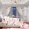 2 Stück - Cartoon-Fruchtdruck-Vorhang - 100% Polyester-Material, geeignet für Schlafzimmer-Vorhänge und Wohnzimmerdekoration
