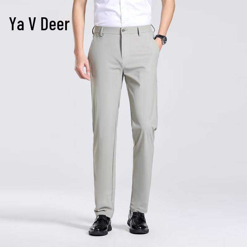 Men s Ice Silk Business Casual Straight Trousers 185/98A
