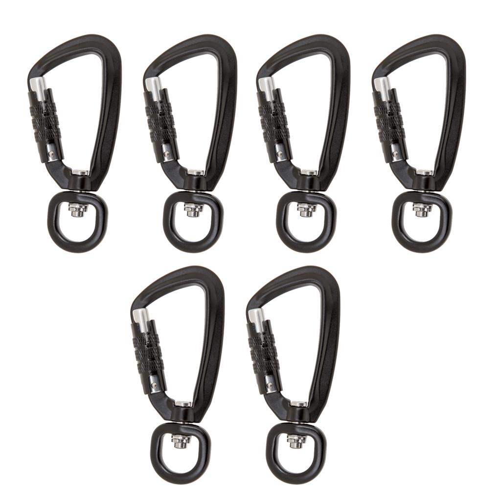 Buy 6 Pieces Self Auto Lock Carabiner Swivel Rotating Ring Outdoor Keychain Hook at affordable