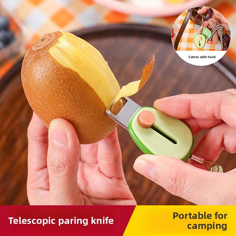 Portable Avocado Peeler, Stainless Steel Retractable Fruit Peeler, Mini Pocket Peeler for Travel, Kitchen Gadgets