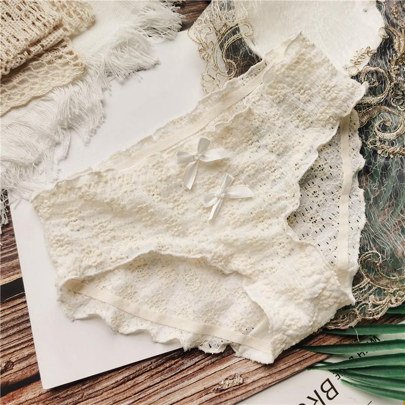 Vintage Cute Flowers Low Waist Bow Panties for Women
