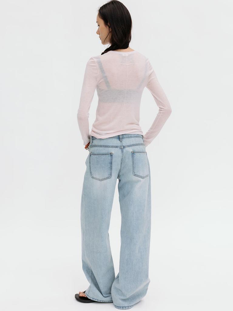 Leubieleu Wide Fit Denim Pants (Light Blue)