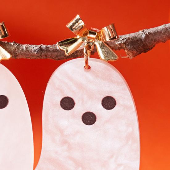 1 Pair Halloween Earrings Pumpkin Ghost Spider Charm Drop Earrings Women Hook Earrings Spooky Jewelry