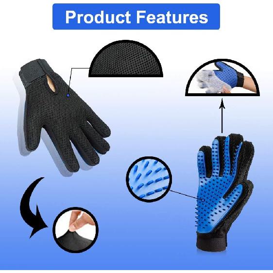 

Перчатка для груминга питомцев 2 шт., Улучшенная 259 мягкая перчатка-щетка для удаления шерсти питомцев, нежно вычесывающая шерсть, инструмент для вычесывания шерсти для кошек и собак - Эффективное средство для удаления шерсти питомцев