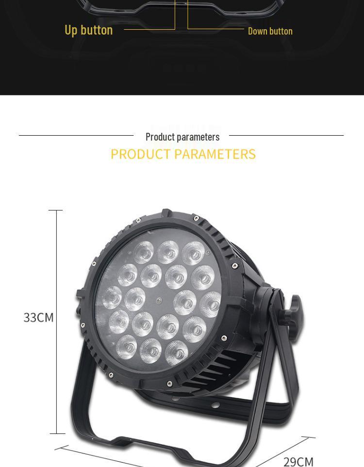 18 Waterproof Dyeing Par Lights for Outdoor Weddings and Stage Performances