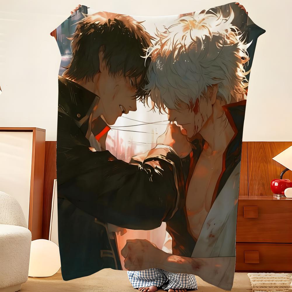 Anime Gg-Gintama-Aa Throw Flannel Throw Blanket, Lightweight Cozy, Durable Washable Cute Cool