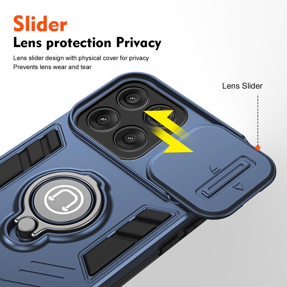 KEYSION Shockproof Armor Case for Motorola Edge 60 Pro 5G Camera Protection Ring Stand Phone Back Cover for MOTO Edge 60 Pro 5G
