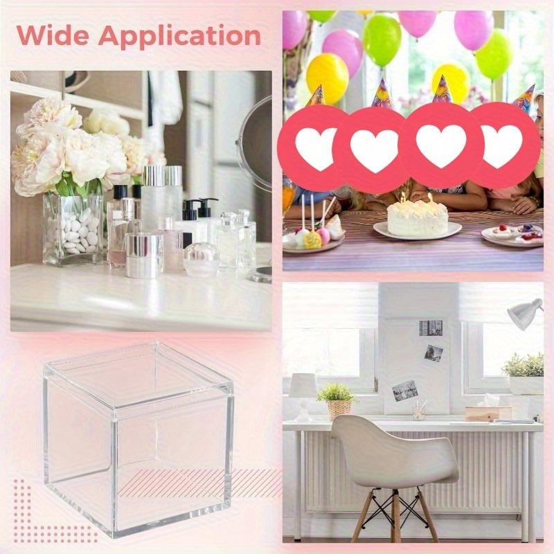 60pcs Transparent Acrylic Boxes with Lids Small Clear Containers 4.5x4.5x4.5cm Square Display Cases Storage Earring Jewelry Bead
