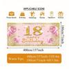 2D 18th Happy Birthday Garage Door Banner Pink Gold Balloon Background