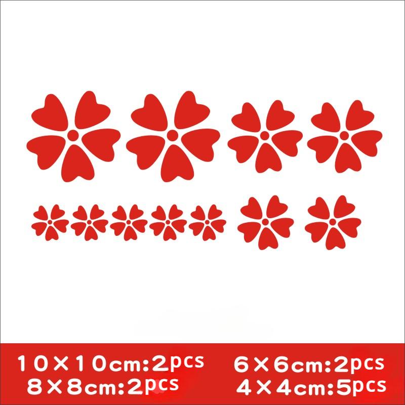 11pcs Sakura Car Stickers DIY Auto Fender Body Bumper Cover Scratch Decoration Flower Vehicle Accessories Durable Vinyl Decals