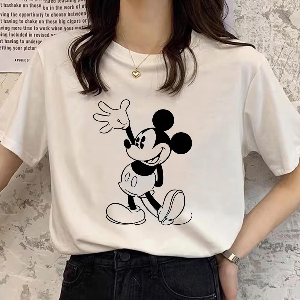 Retro Cartoon Womens Tshirt Mickey Mouse Harajuku Cotton Tshirt Fashion Womens Shirt Summer Top Short Sleeve Shirt
