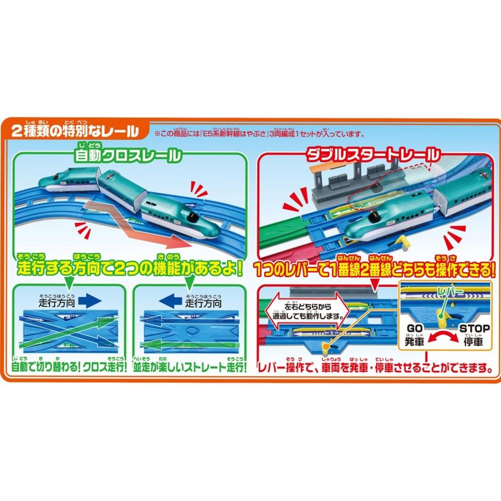 TAKARA TOMY Plarail Lane Cross E5 Series Shinkansen Hayabusa Basic Set W290 X H230 X D125mm