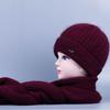 Nouveau Chapeau Bonnet Tricoté en Laine de Lapin Plus Velours Femmes Mode Épais Chaud Printemps Automne Hiver Vintage Élégant Fête Cadeau Chapeau d'Extérieur