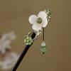 Decorative Chinese Style Flower Hair Sticks Handmade with Tassel Hair Chopsticks Retro Hair Fork Wooden Hairpin for Hanfu