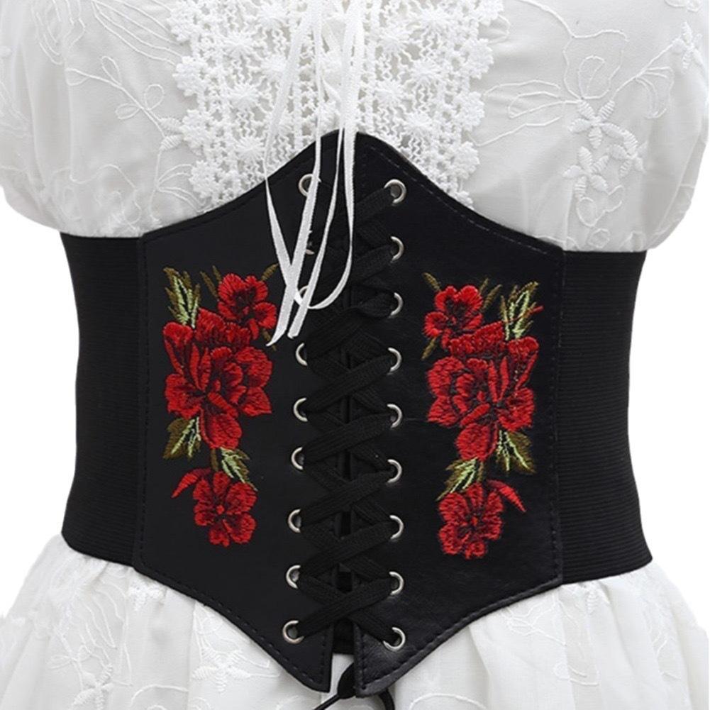 Embroidered New Wide Strap Women's Waistband Versatile Sweater Skirt Elastic Elastic Waistband for Women