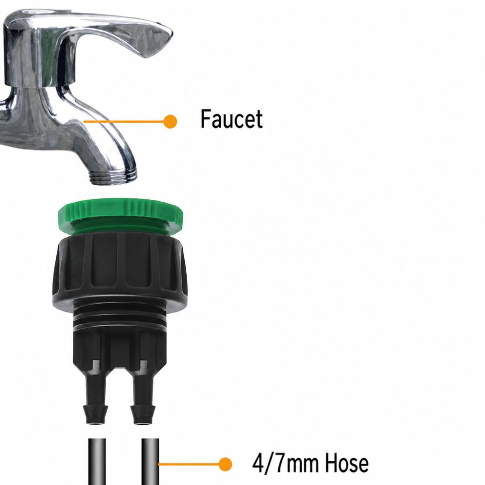 10Pcs ABS Quick Connector G1/2 and G3/4 Thread Garden Tap Adapter  Vegetable Garden Irrigation