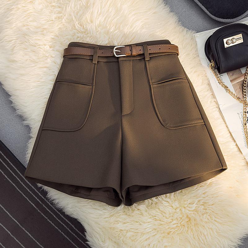 

Autumn/Winter 2026 High-Waisted A-Line Wool Blend Wide-Leg Shorts - Women s Slimming Casual Bootcut Pants 4XL