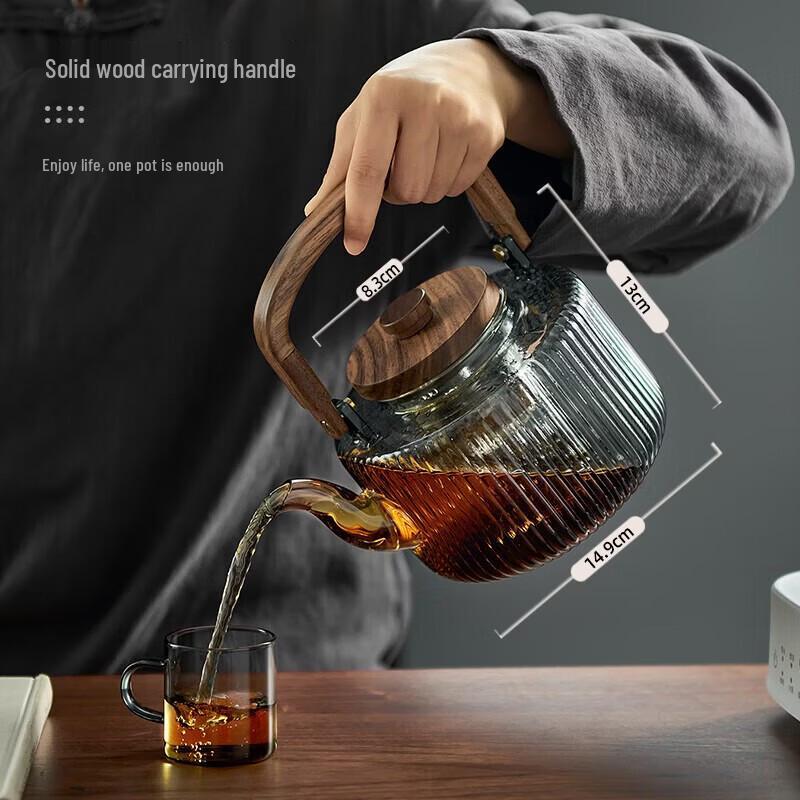 YIHUTEA High-Temperature Resistant Glass Teapot with Infuser