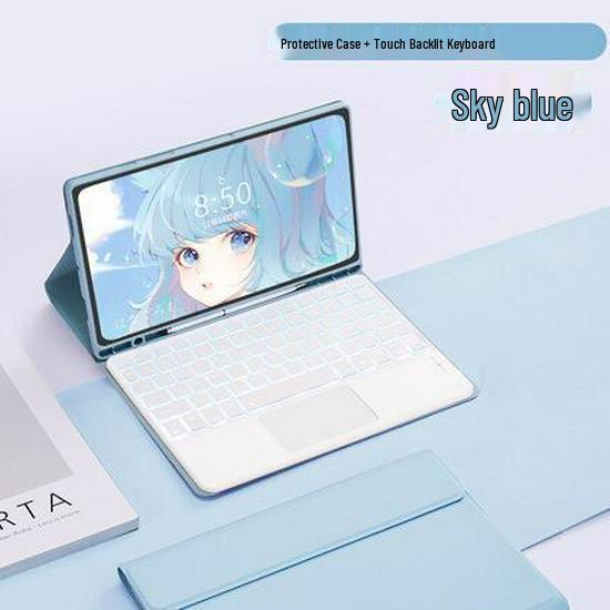 Magnetic Bluetooth Keyboard Case for 2026 iPad: Colorful Backlit, Touch Control, Compatible with Air5