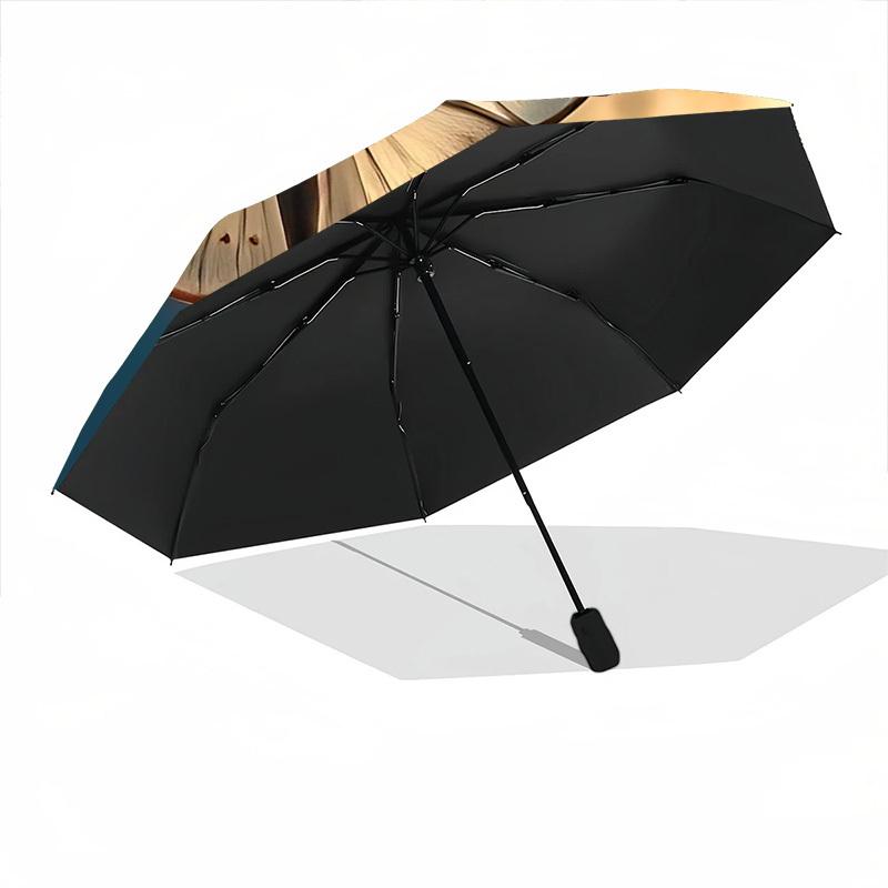 1pc Butterfly Moonlight Automatic Folding Umbrella - Compact Travel Umbrella with Auto Open/Close 8-Rib Heavy-Duty Shaft for Women/Men -l044